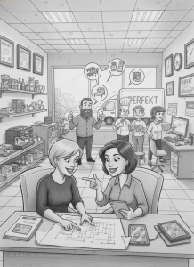 Как видит ИИ нашу жизнь в Перфекте в стиле нашего сайта