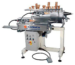 ПОЛУАВТОМАТИЧЕСКОЕ УСТРОЙСТВО ДЛЯ ЗАВОРАЧИВАНИЯ РОЖКОВ / ТРУБОЧЕК COMACO С 2 ГОЛОВКАМИ